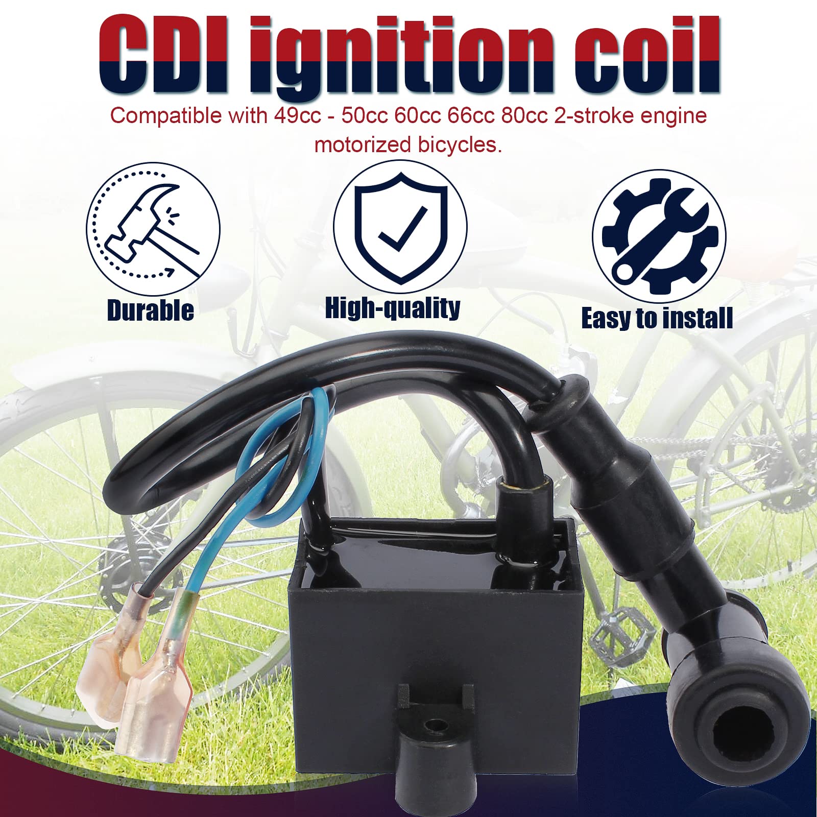 Amazon | QAZAKY CDI 点火コイルスパークプラグ 49cc 50cc 60cc 66cc